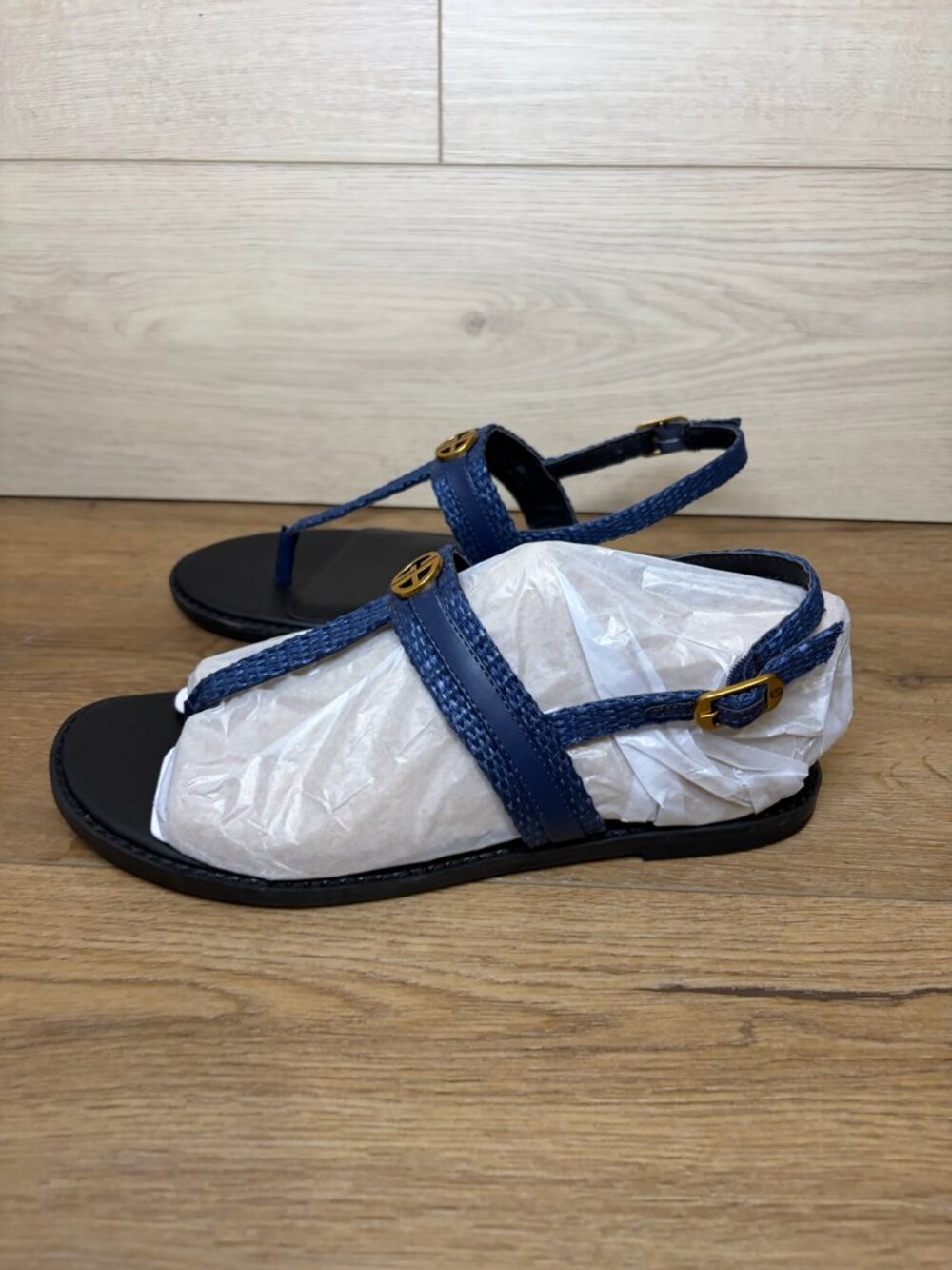 Giani Bernini Women Nayellir Flat Slingback Thong Sandals Navy Blue Size 10M - Picture 3 of 7
